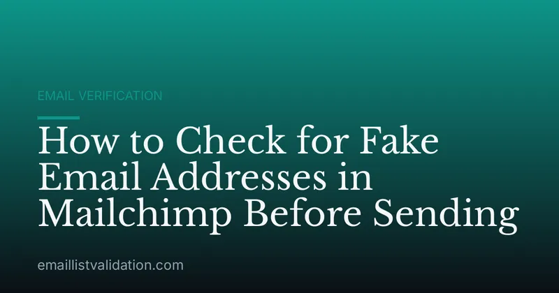 How to Check for Fake Email Addresses in Mailchimp Before Sending
