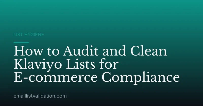 How to Audit and Clean Klaviyo Lists for E-commerce Compliance