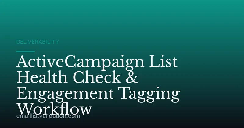 ActiveCampaign List Health Check & Engagement Tagging Workflow