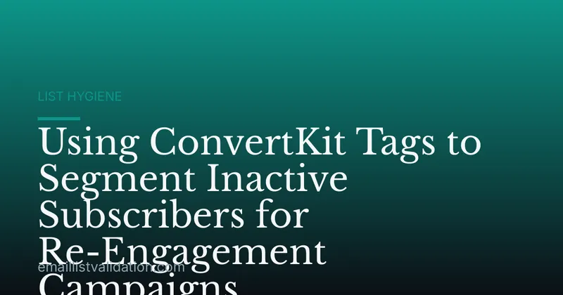 Using ConvertKit Tags to Segment Inactive Subscribers for Re-Engagement Campaigns