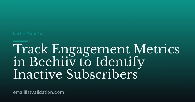 Track Engagement Metrics in Beehiiv to Identify Inactive Subscribers