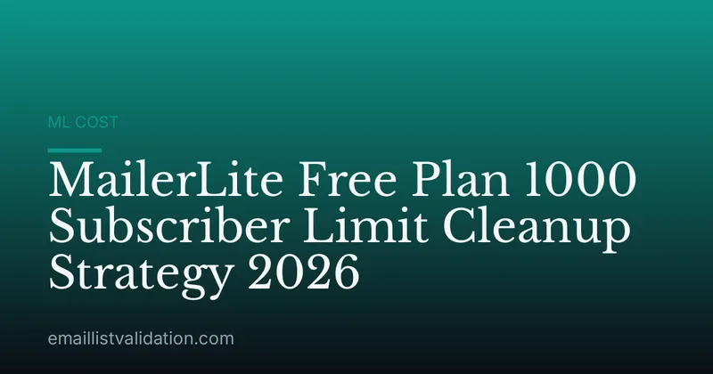 MailerLite Free Plan 1000 Subscriber Limit Cleanup Strategy 2026