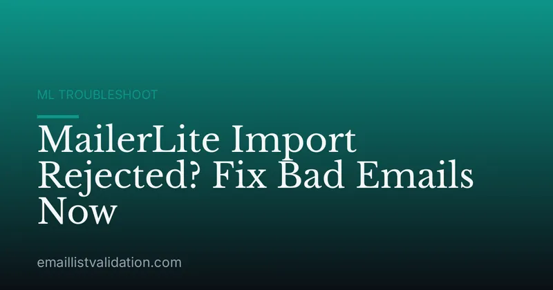 MailerLite Import Rejected? Fix Bad Emails Now