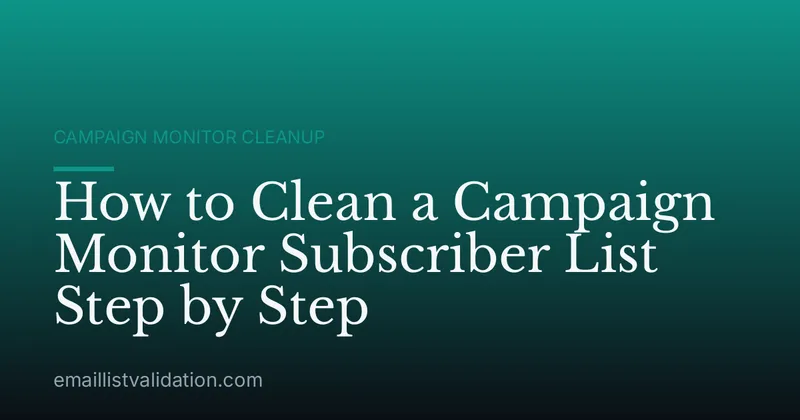 How to Clean a Campaign Monitor Subscriber List Step by Step