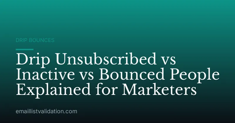 Drip Unsubscribed vs Inactive vs Bounced People Explained for Marketers