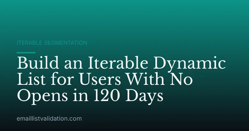 Build an Iterable Dynamic List for Users With No Opens in 120 Days