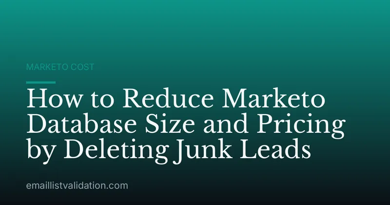 How to Reduce Marketo Database Size and Pricing by Deleting Junk Leads