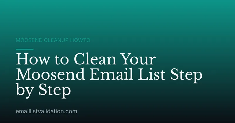 How to Clean Your Moosend Email List Step by Step