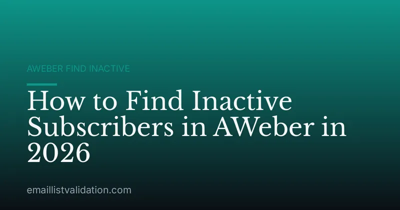 How to Find Inactive Subscribers in AWeber in 2026