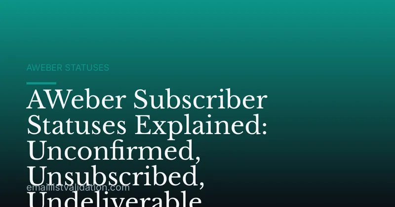 AWeber Subscriber Statuses Explained: Unconfirmed, Unsubscribed, Undeliverable