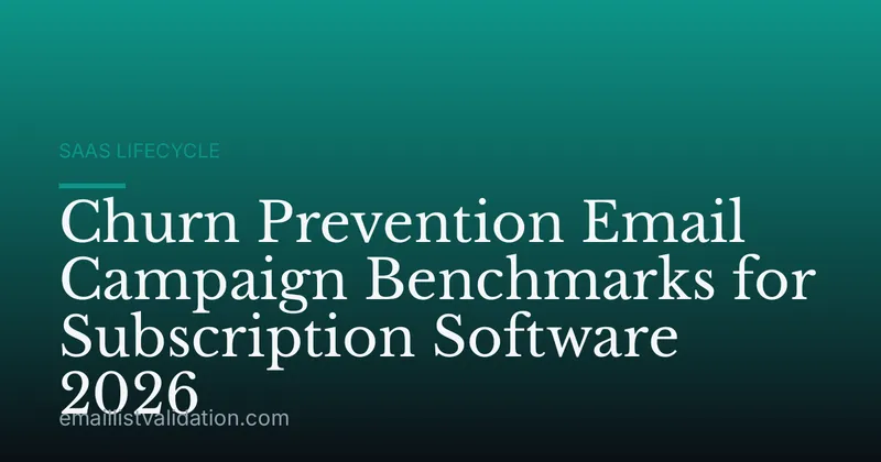 Churn Prevention Email Campaign Benchmarks for Subscription Software 2026