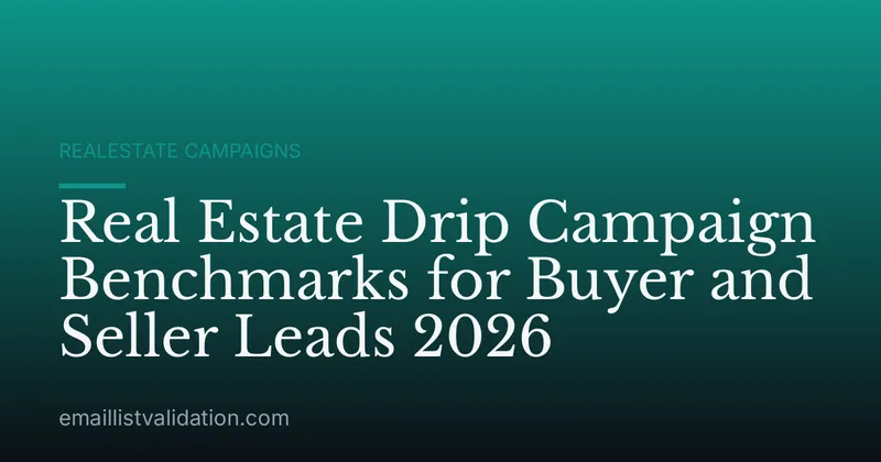 Real Estate Drip Campaign Benchmarks for Buyer and Seller Leads 2026