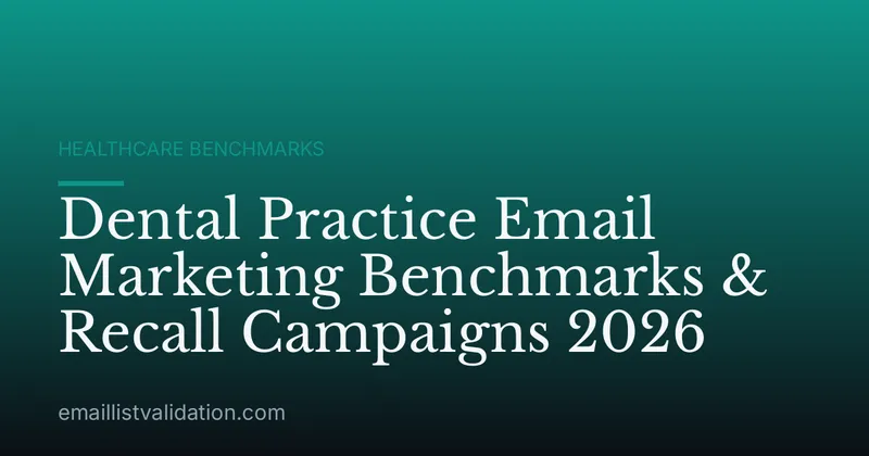Dental Practice Email Marketing Benchmarks & Recall Campaigns 2026
