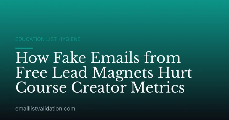How Fake Emails from Free Lead Magnets Hurt Course Creator Metrics