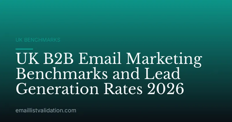 UK B2B Email Marketing Benchmarks and Lead Generation Rates 2026