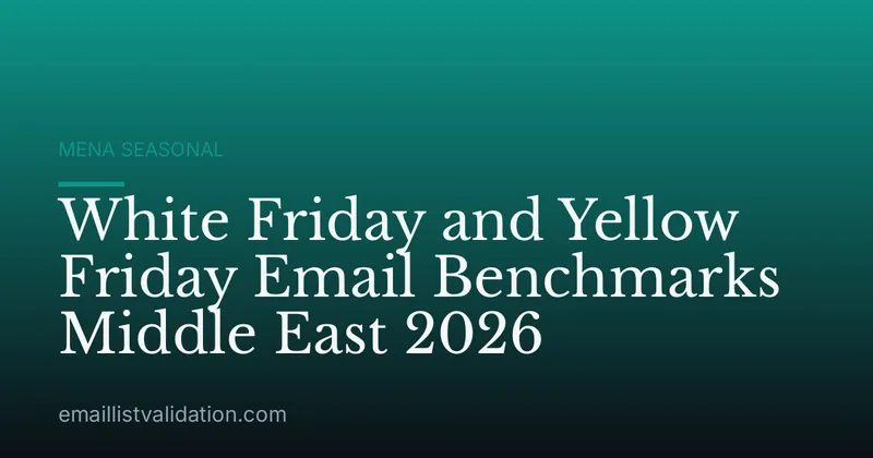 White Friday and Yellow Friday Email Benchmarks Middle East 2026