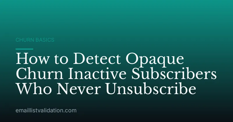 How to Detect Opaque Churn Inactive Subscribers Who Never Unsubscribe