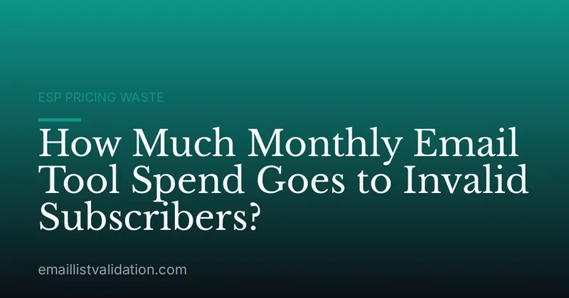 How Much Monthly Email Tool Spend Goes to Invalid Subscribers?