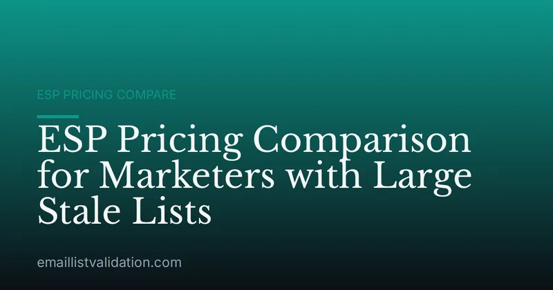 ESP Pricing Comparison for Marketers with Large Stale Lists