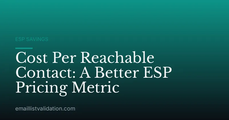 Cost Per Reachable Contact: A Better ESP Pricing Metric