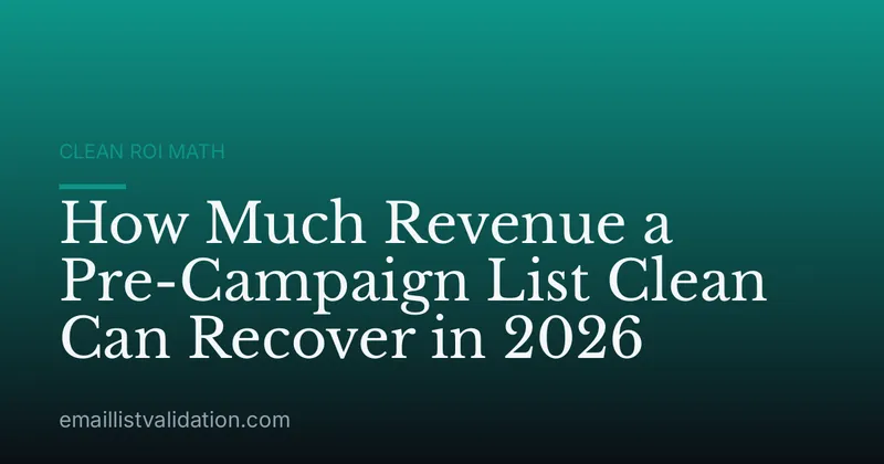 How Much Revenue a Pre-Campaign List Clean Can Recover in 2026