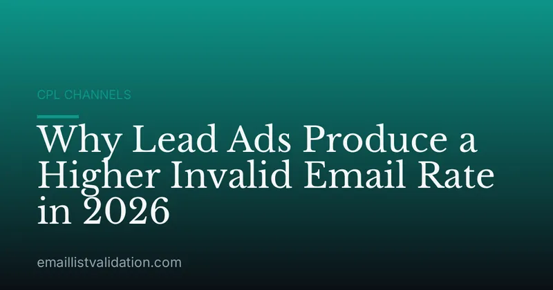 Why Lead Ads Produce a Higher Invalid Email Rate in 2026