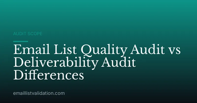 Email List Quality Audit vs Deliverability Audit Differences