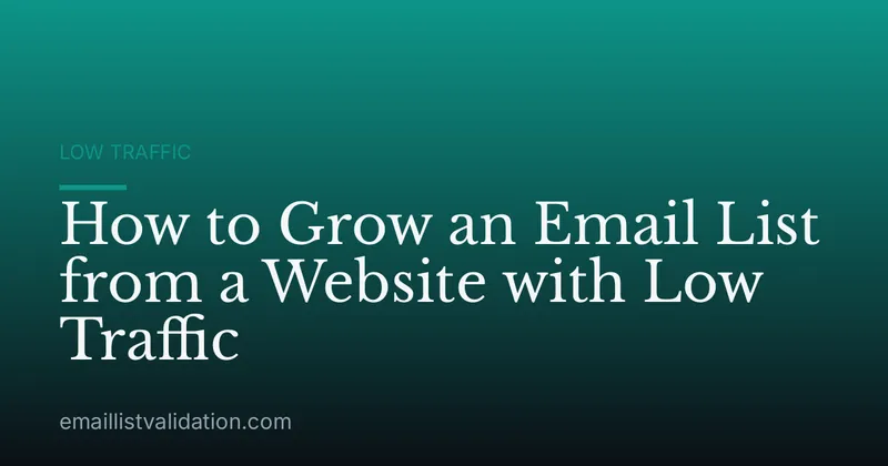 How to Grow an Email List from a Website with Low Traffic