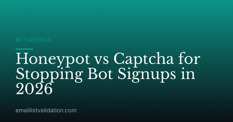 Honeypot vs Captcha for Stopping Bot Signups in 2026