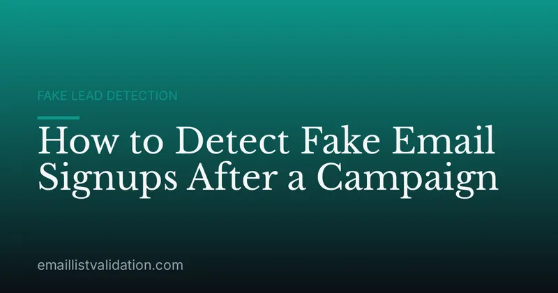 How to Detect Fake Email Signups After a Campaign
