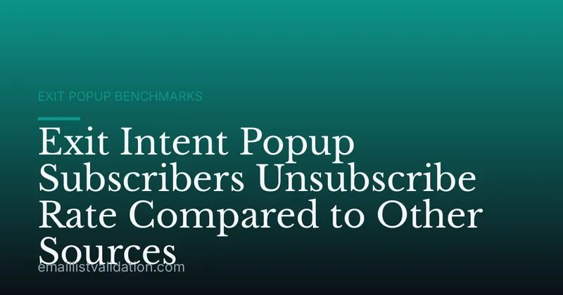 Exit Intent Popup Subscribers Unsubscribe Rate Compared to Other Sources