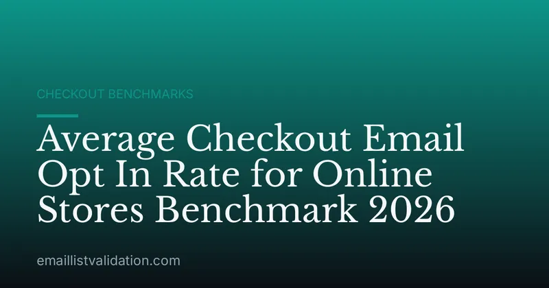 Average Checkout Email Opt In Rate for Online Stores Benchmark 2026
