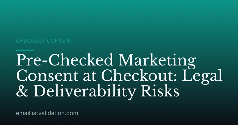Pre-Checked Marketing Consent at Checkout: Legal & Deliverability Risks
