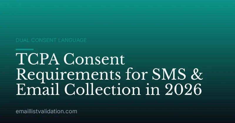 TCPA Consent Requirements for SMS & Email Collection in 2026