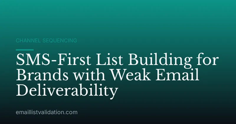 SMS-First List Building for Brands with Weak Email Deliverability