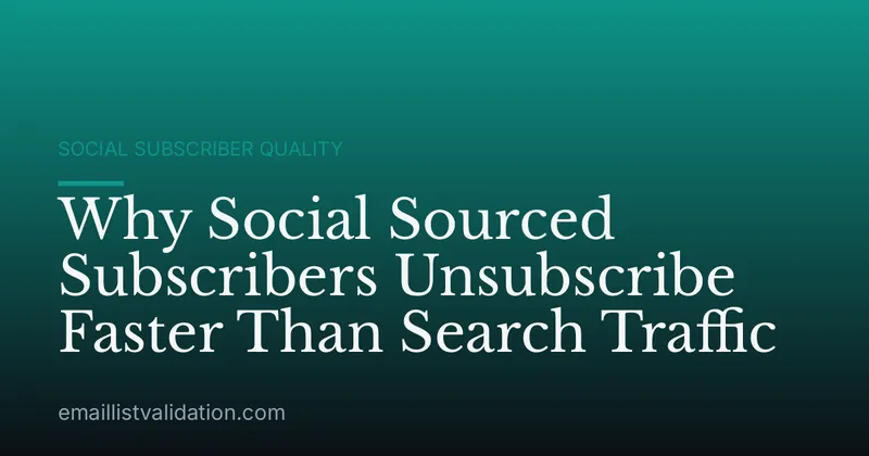 Why Social Sourced Subscribers Unsubscribe Faster Than Search Traffic