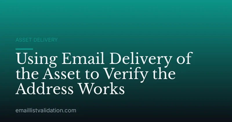 Using Email Delivery of the Asset to Verify the Address Works