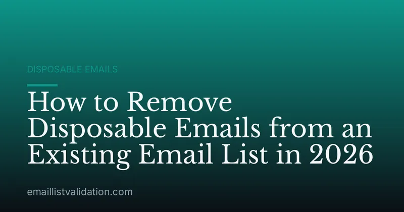 How to Remove Disposable Emails from an Existing Email List in 2026