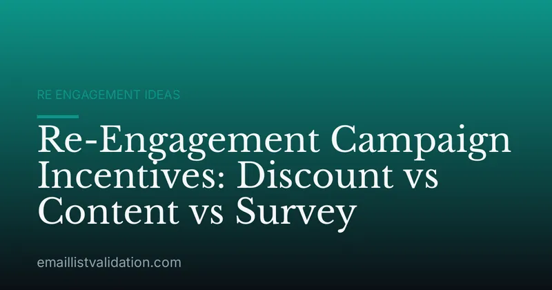Re-Engagement Campaign Incentives: Discount vs Content vs Survey