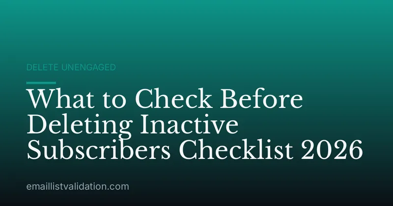 What to Check Before Deleting Inactive Subscribers Checklist 2026
