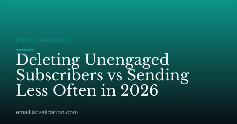 Deleting Unengaged Subscribers vs Sending Less Often in 2026