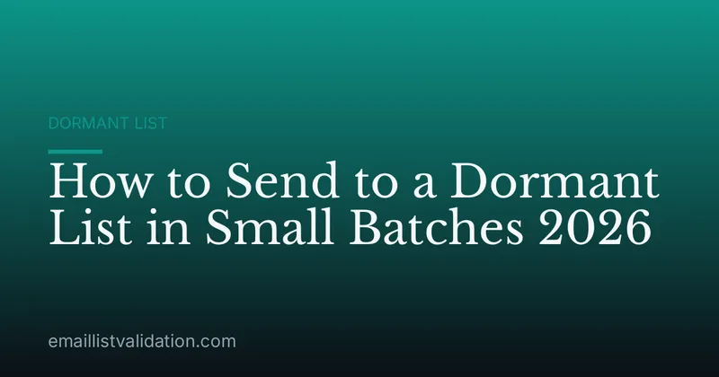 How to Send to a Dormant List in Small Batches 2026