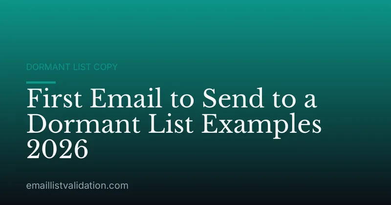 First Email to Send to a Dormant List Examples 2026