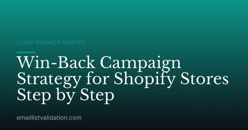 Win-Back Campaign Strategy for Shopify Stores Step by Step