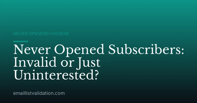Never Opened Subscribers: Invalid or Just Uninterested?