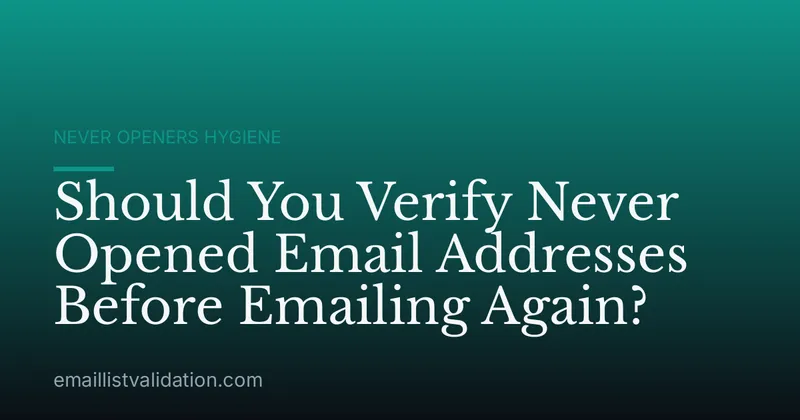 Should You Verify Never Opened Email Addresses Before Emailing Again?