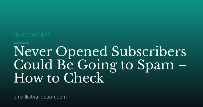 Never Opened Subscribers Could Be Going to Spam – How to Check