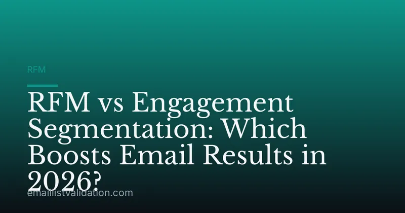 RFM vs Engagement Segmentation: Which Boosts Email Results in 2026?