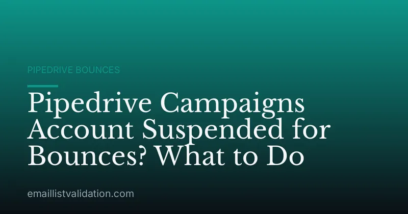 Pipedrive Campaigns Account Suspended for Bounces? What to Do