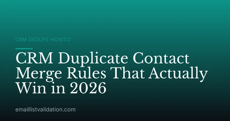 CRM Duplicate Contact Merge Rules That Actually Win in 2026